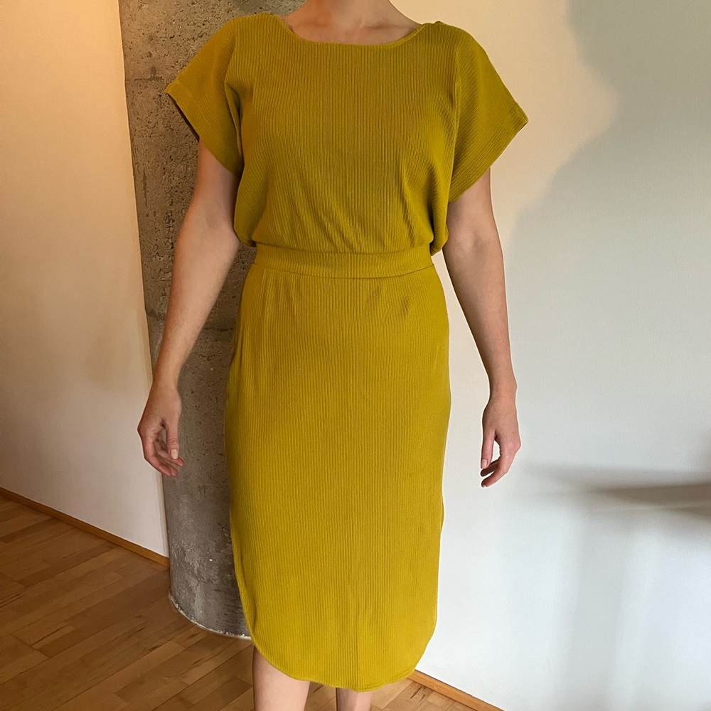 Anthropology mustard yellow cotton dress great for fall